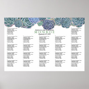 Modèle de tableau de bord bleu vert Succulents