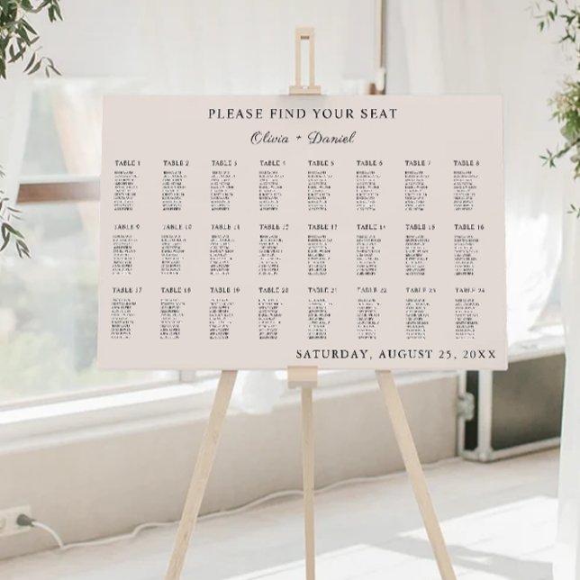 Modèle de tableau de bord du Mariage Sage Boho (Sage Boho Wedding Seating Chart Template)
