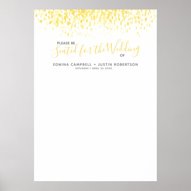 Modèle de tableau de sièges abstrait jaune (Devant)