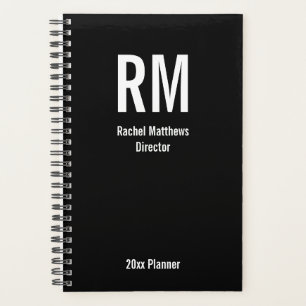 Modèle de texte de Monogramme noir et blanc d'entr