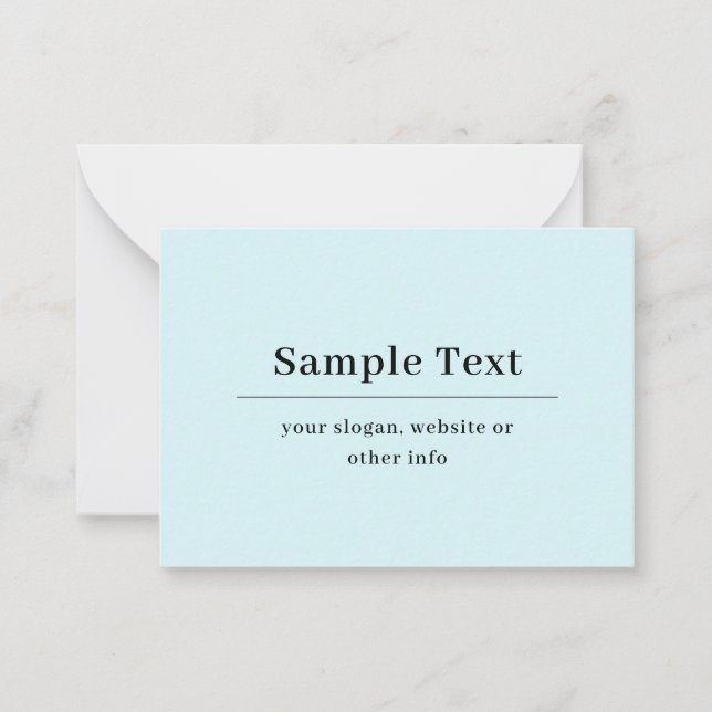 Modèle de texte simple et élégant | Bleu Clair (Devant)