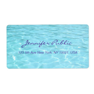 Modèle d'eau bleue manuscrit Script élégant