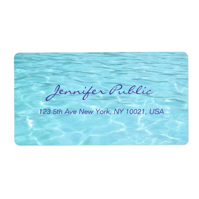 Modèle d'eau bleue manuscrit Script élégant (Devant)