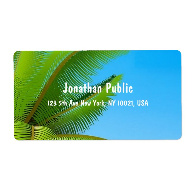 Modèle d'écriture manuscrite élégant Blue Sky Palm (Devant)