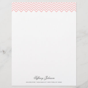 Modèle D'en-tête De Lettre Bordure Chevron moderne rose clair