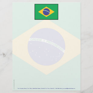 Modèle D'en-tête De Lettre Drapeau simple du Brésil