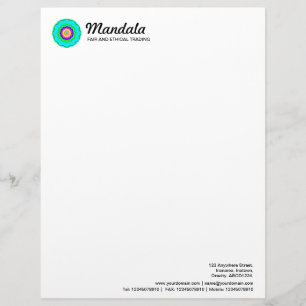 Modèle D'en-tête De Lettre Kaleidoscopic Mandala 021