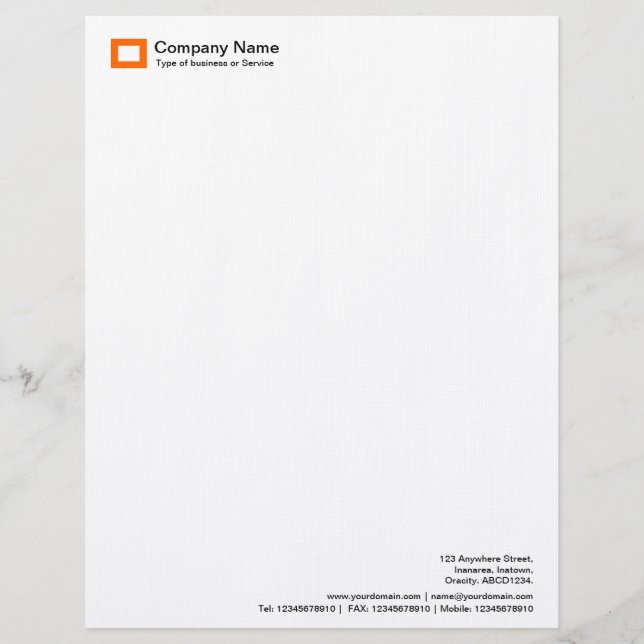Modèle D'en-tête De Lettre Logo Rectangle - Orange (Devant)