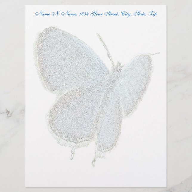 Modèle D'en-tête De Lettre Papillon bleu à queue orientale (Devant)