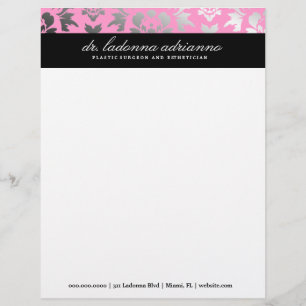 Modèle D'en-tête De Lettre Rose de damassé de 311 Ladonna