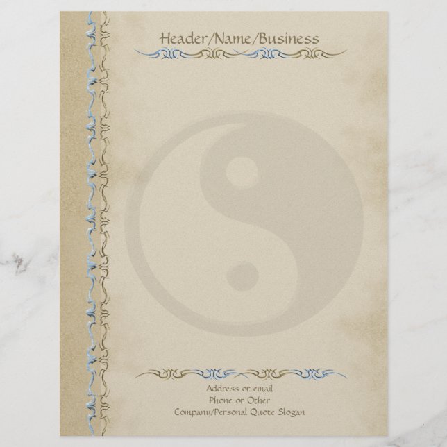 Modèle D'en-tête De Lettre Sand Yin Yang (Devant)