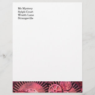 Modèle D'en-tête De Lettre Steampink Steampunk rose