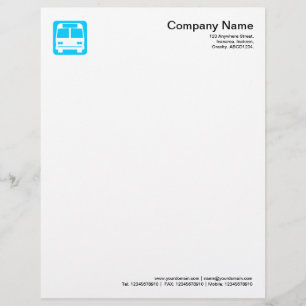 Modèle D'en-tête De Lettre Symbole de bus - Sky Blue