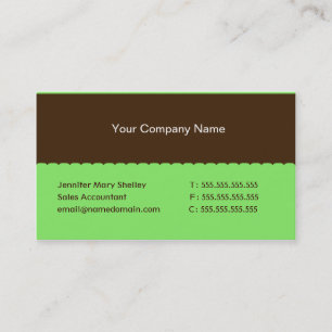 Modèle d'entreprise vert de carte de visite de