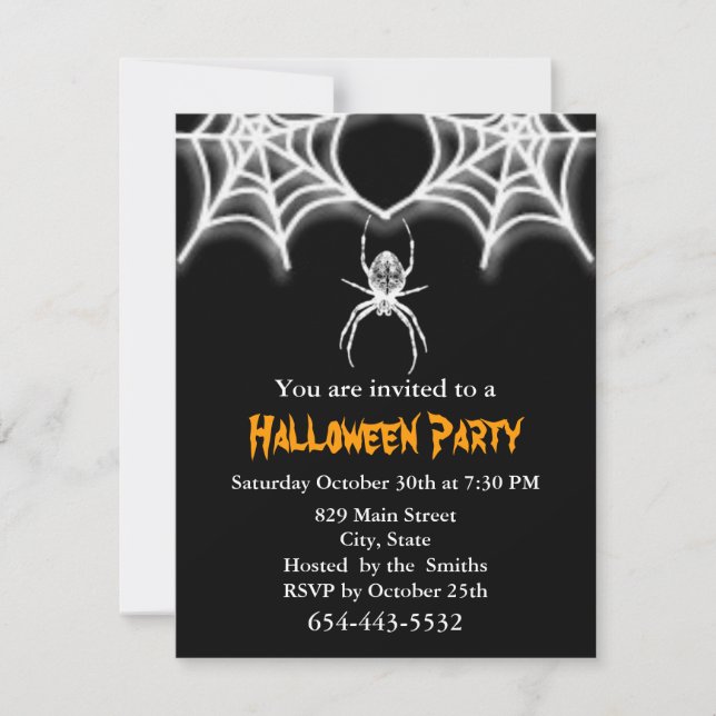 Modèle déplaisant Spider & Web Invitation Card (Devant)