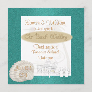 Modèle des invitations aux mariages de la plage de