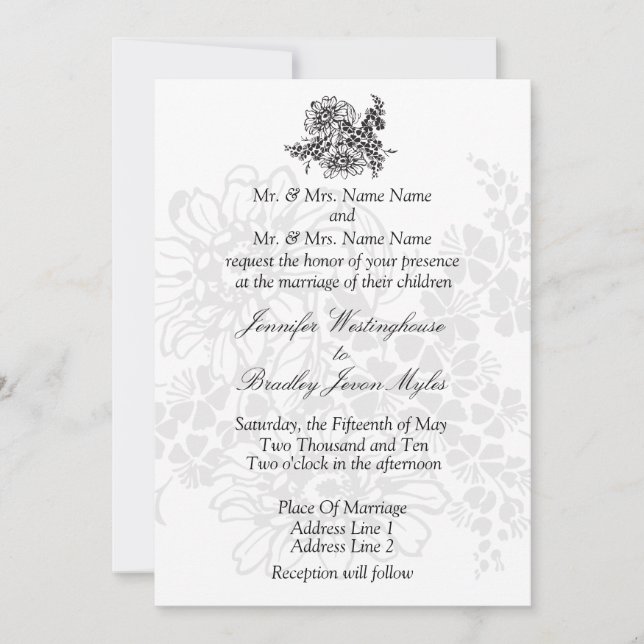 Modèle des invitations de mariage (Devant)