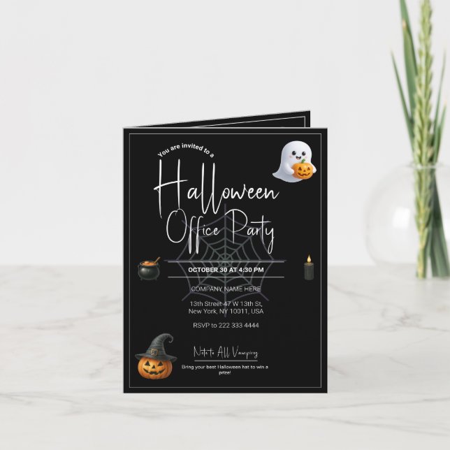 Modèle des invitations et des invitations Hallowee (Devant)