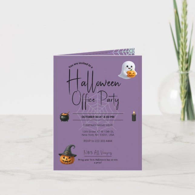 Modèle des invitations et des invitations Hallowee (Devant)