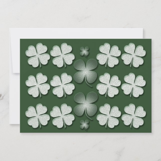 Modèle des invitations - shamrocks personnalisable (Devant)
