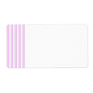 Modèle d'étiquette blanche avec rayures roses