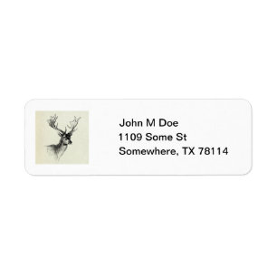 Modèle d'étiquette de adresse de bâti de cerfs