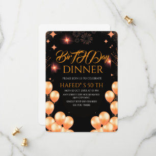 Modèle d'invitation à dîner d'anniversaire numériq