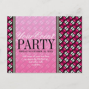 Modèle d'invitation à la fête du funk moderne rose
