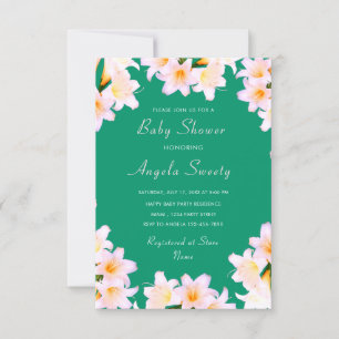 Modèle d'invitation Baby shower Lilies blanches