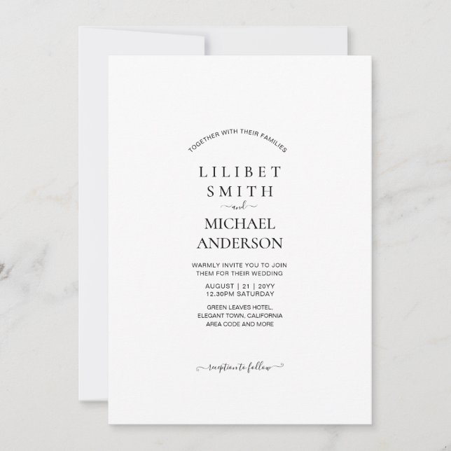 Modèle D'INVITATION DE MARIAGE PERSONNALISÉ - AJOU (Devant)