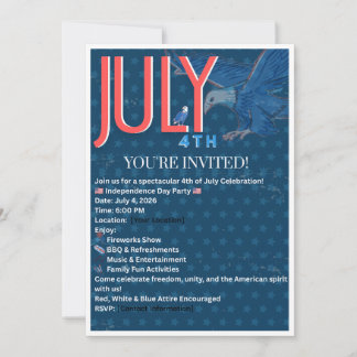 Modèle d'invitation du 14 juillet | Indépendance p