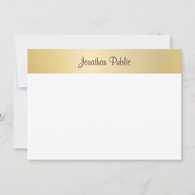 Modèle d'or Faux manuscrit Script élégant (Devant)