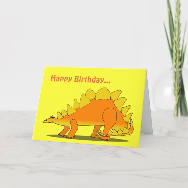 Modèle drôle de carte d'anniversaire de dinosaure (Devant)