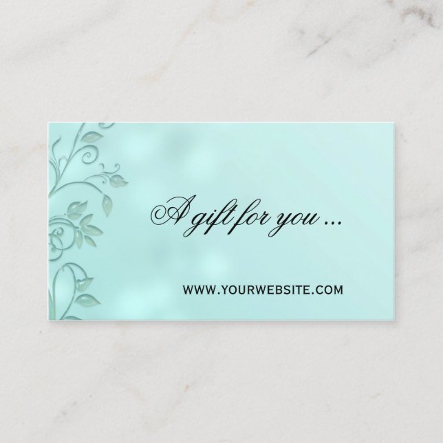 Modèle du certificat cadeau Aqua Bokeh Floral Swir (Devant)