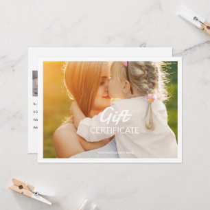 Modèle du certificat cadeau du photographe