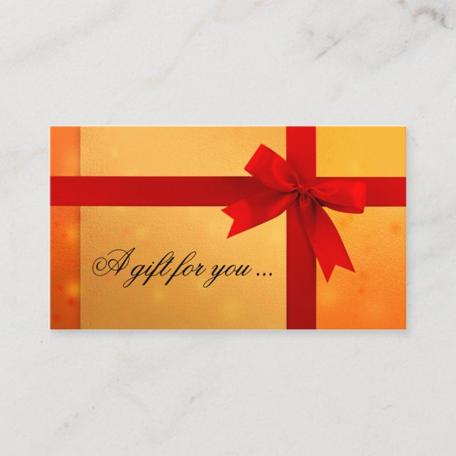 Modèle du certificat cadeau Orange Gold Bow (Devant)