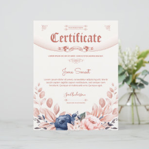 Modèle du certificat d'appréciation florale