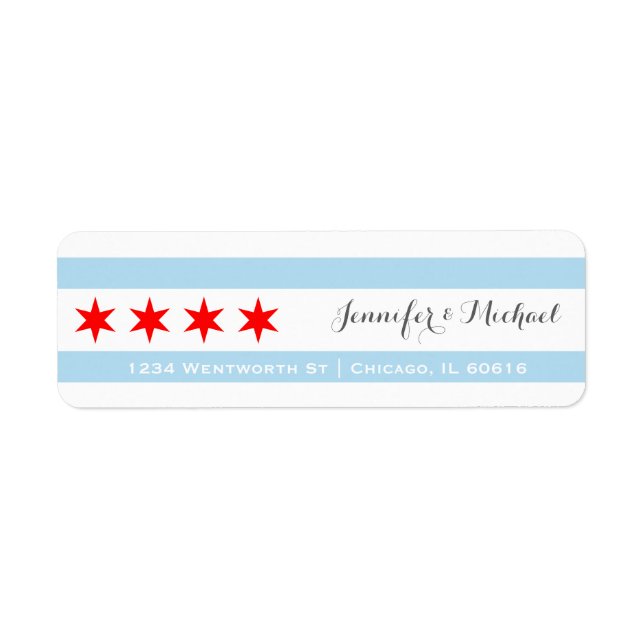 Modèle du drapeau de Chicago | Red Star | Bleu (Devant)