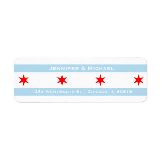 Modèle du drapeau de Chicago | Red Stars | Bleu