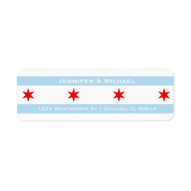 Modèle du drapeau de Chicago | Red Stars | Bleu (Devant)