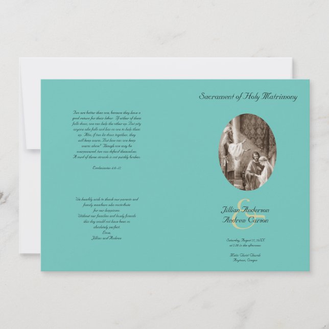 Modèle du programme de mariage catholique turquois (Devant)