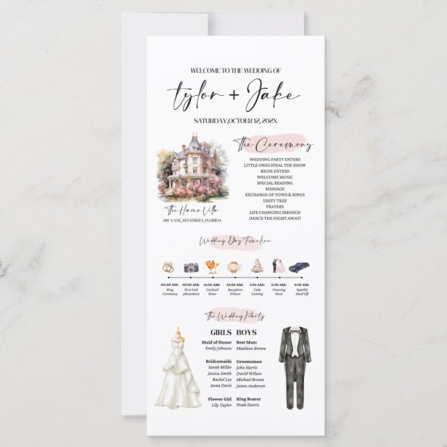 Modèle du programme de mariage infographique modif (Devant)
