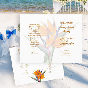 Modèle du programme de mariage Oiseau de paradis
