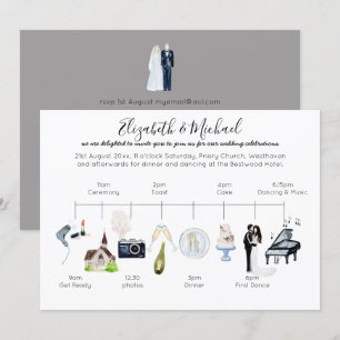 Modèle du programme d'icône du Mariage d'aquarelle