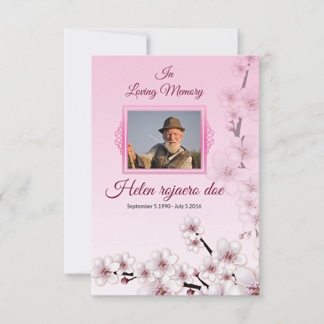 Modèle du programme funéraire floral (Devant)