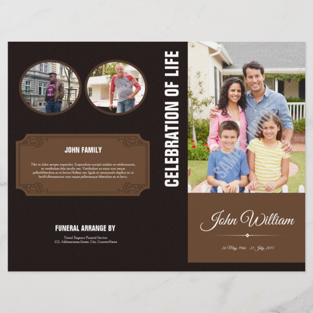 Modèle du programme Memorial (Devant)