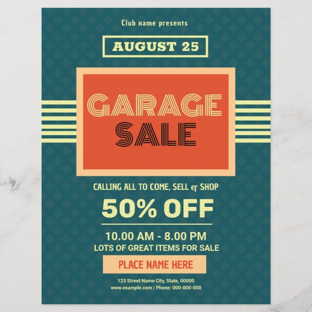 Modèle du prospectus de vente de garage (Devant)