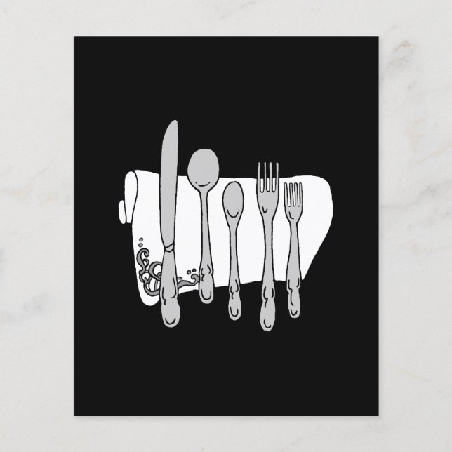 Modèle du prospectus du menu personnalisé Silverwa (Devant)