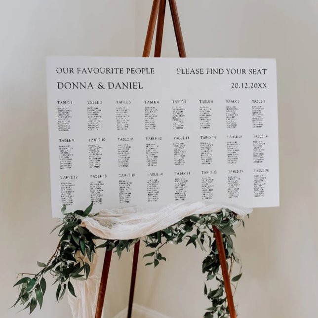 Modèle du tableau de sièges Mariage moderne (Modern Wedding Seating Chart Template)