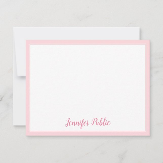 Modèle élégant de bordure rose de script calé (Devant)
